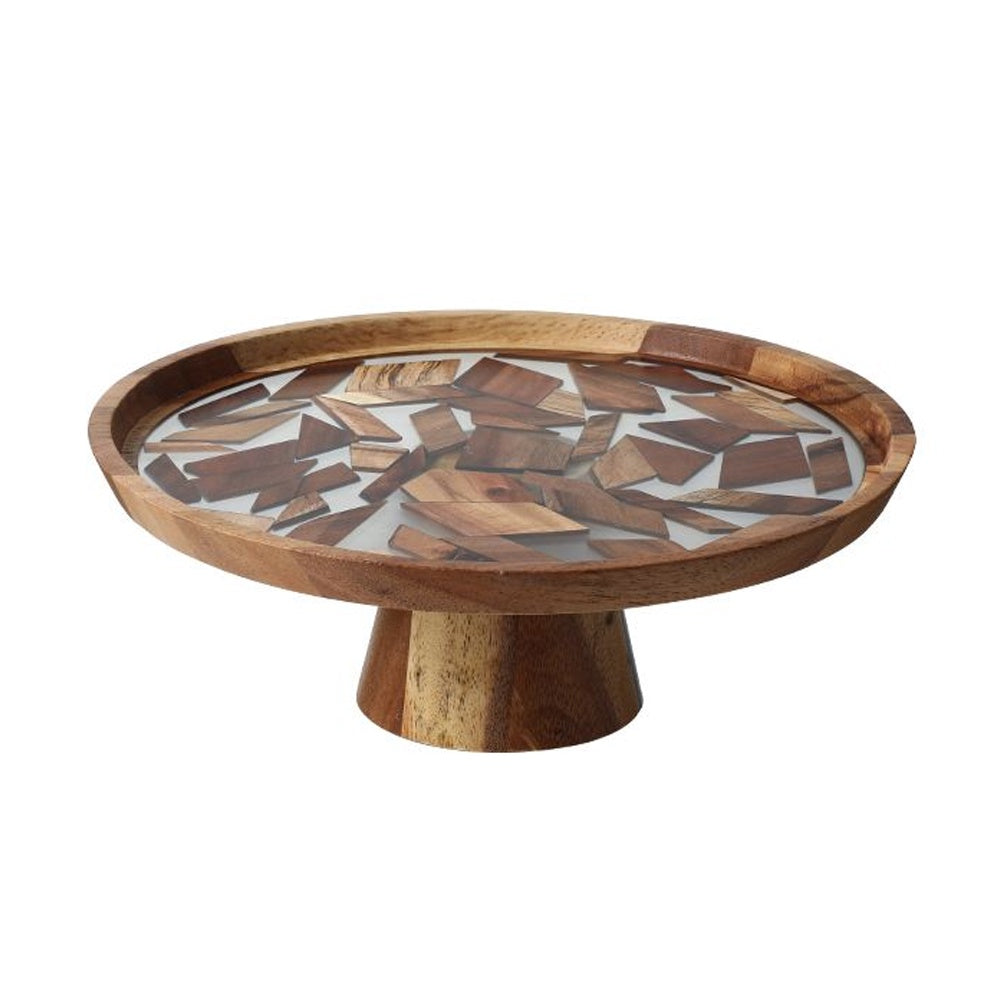 Wood & Resin Decorative Pedestal Tray FC-CJ25021