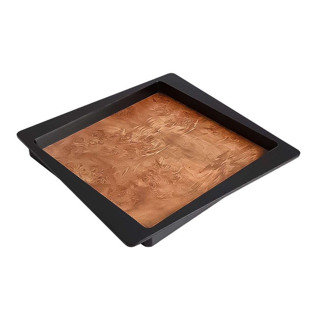 Black MDF Tray with Burled Detail - Square FC-MC24010A