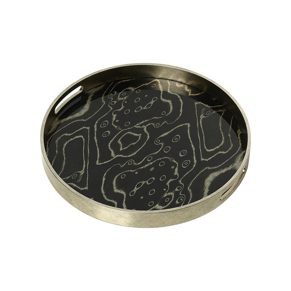 Resin & Glass Round Tray FC-MC26005