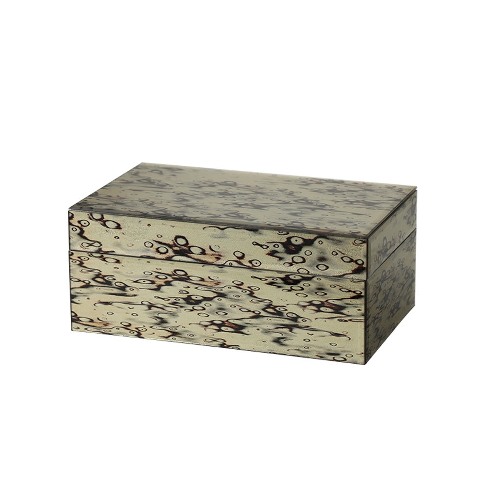Brown Wood & Glass Decorative Box - Medium FC-MC26006B