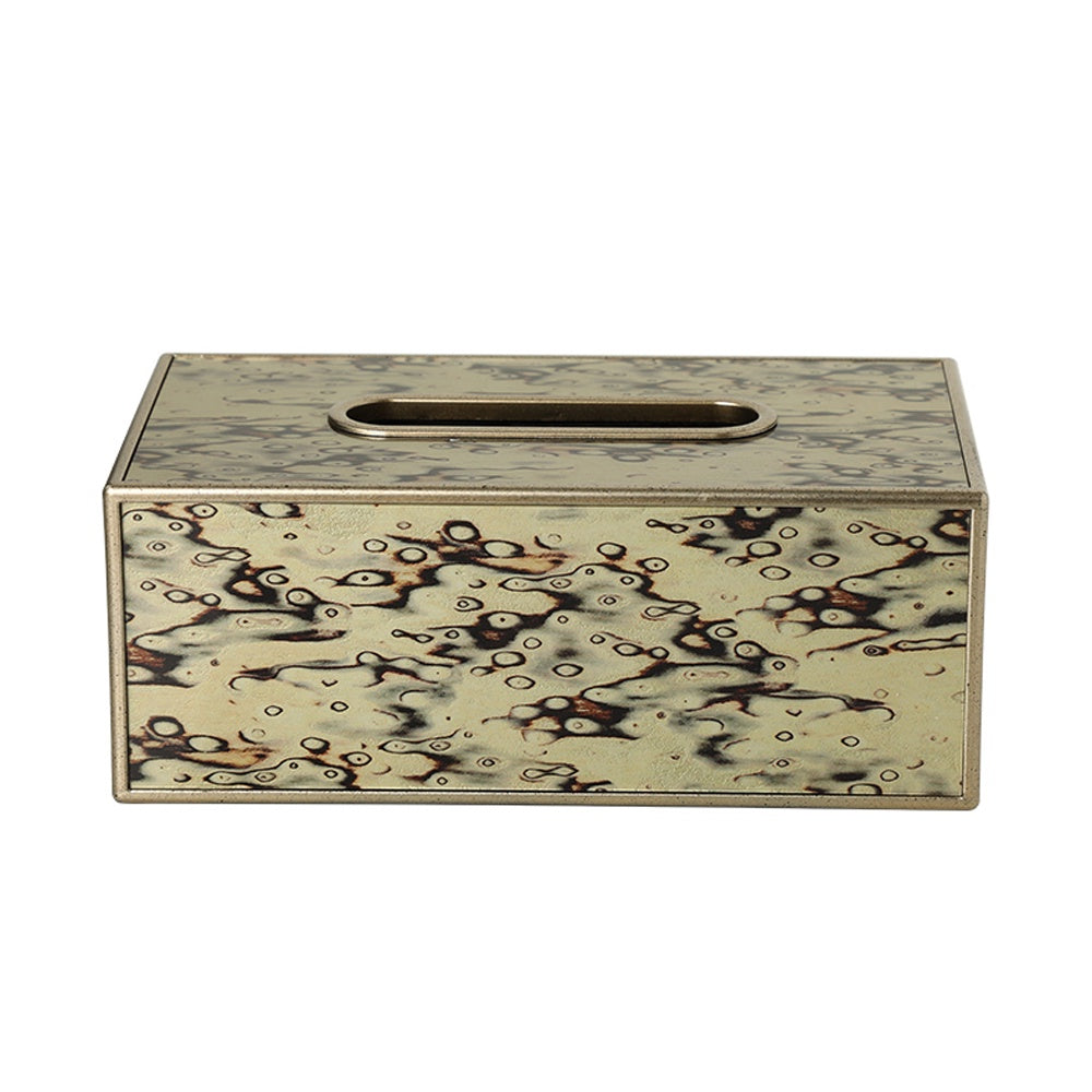 Resin, Acrylic & Metal Tissue Box Cover - Brown FC-MC26009