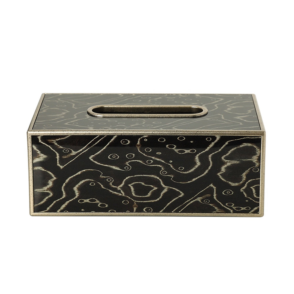 Resin, Acrylic & Metal Tissue Box Cover - Black FC-MC26011