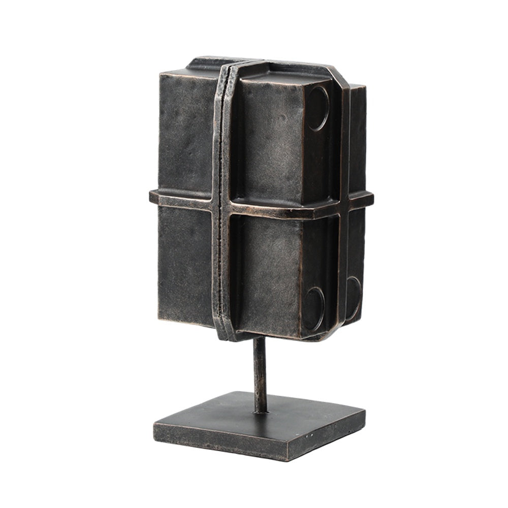 Gunmetal Resin Geometric Sculpture - Large FC-SZ24019A