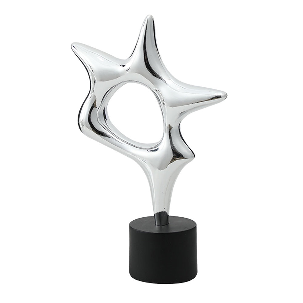 Black & Silver Resin Abstract Sculpture FC-SZ24028