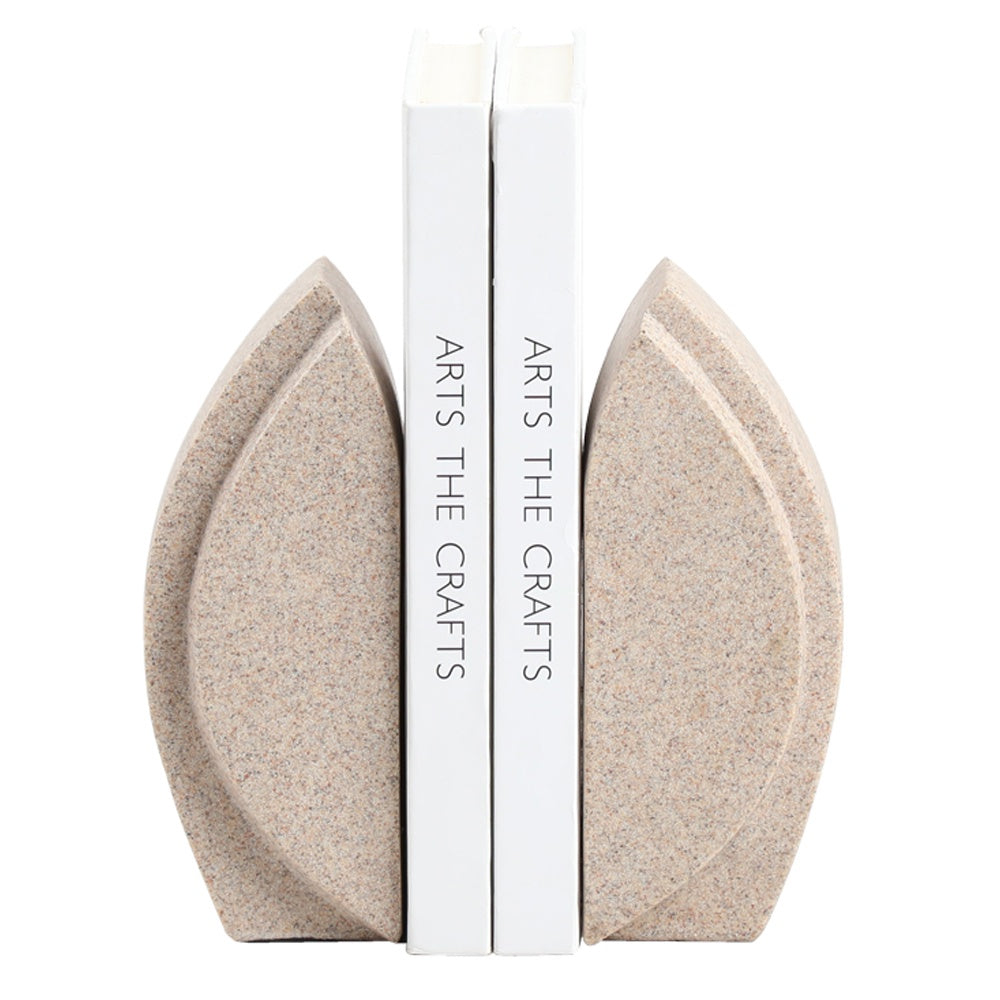 Beige Textured Resin Bookends (Set of 2) FC-SZ24043