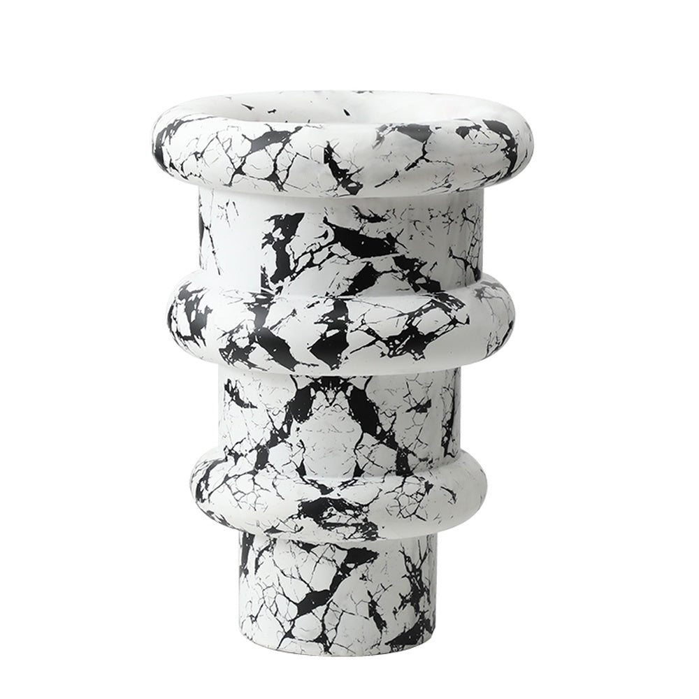 Black & White Resin Vase with Splatter Detail - Large FC-SZ24046A