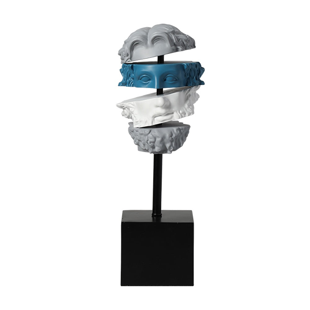 Tricolor Resin Greek Sculpture on Pedestal - Blue FC-SZ24080B