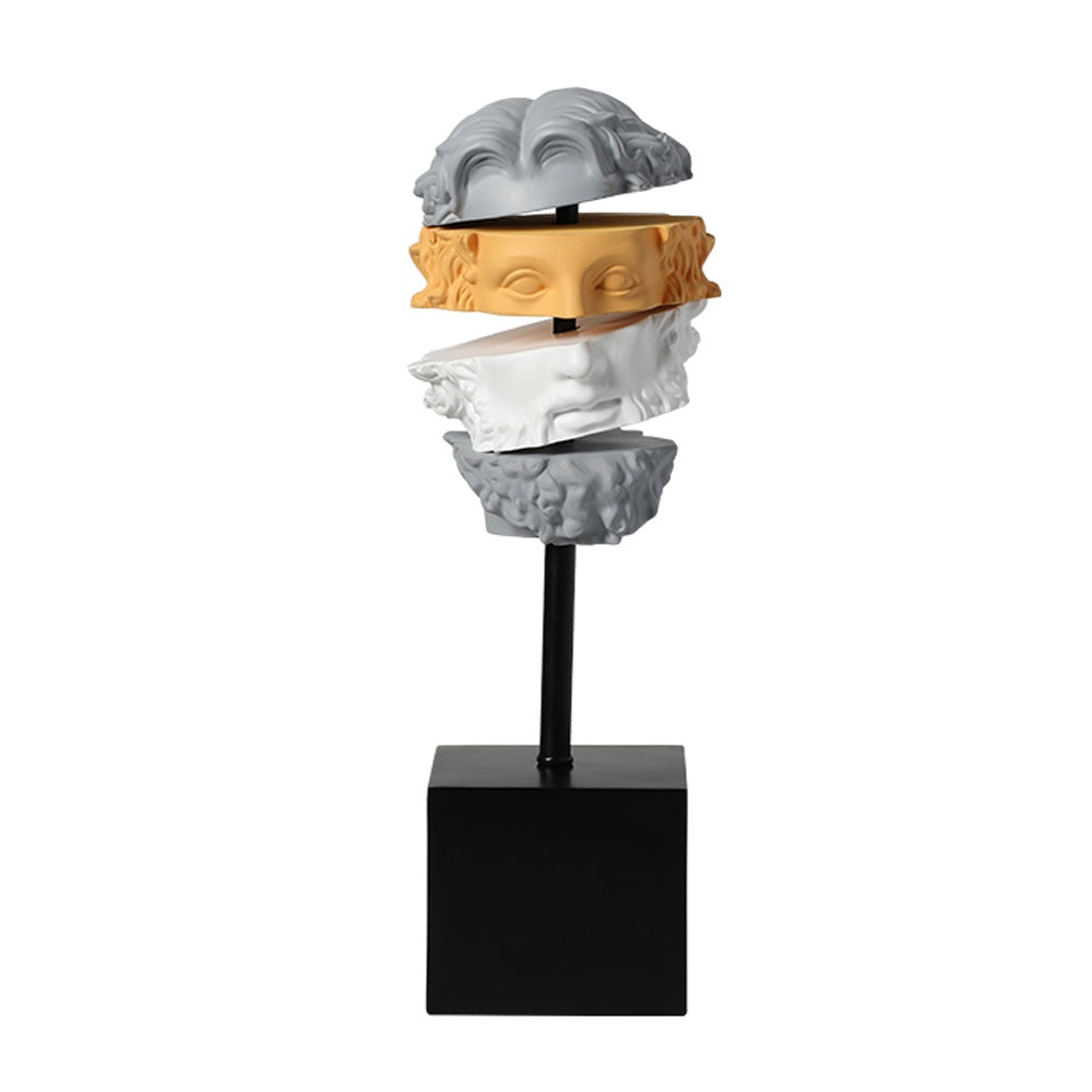 Tricolor Resin Greek Sculpture on Pedestal - Yellow FC-SZ24080C