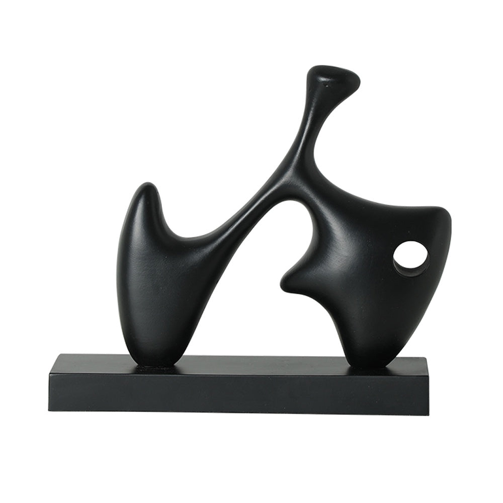 Black Resin Abstract Sculpture with Base FC-SZ25006