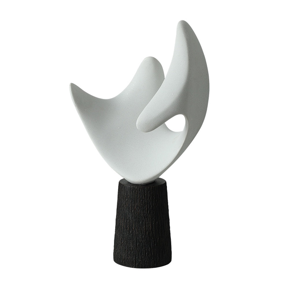 White Resin Abstract Sculpture with Base FC-SZ25012