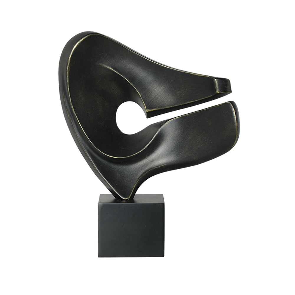 Black Resin Abstract Sculpture with Base FC-SZ25013