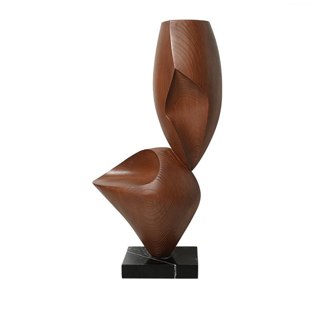 Wood Grain Resin Abstract Sculpture with Marble Base FC-SZ25046