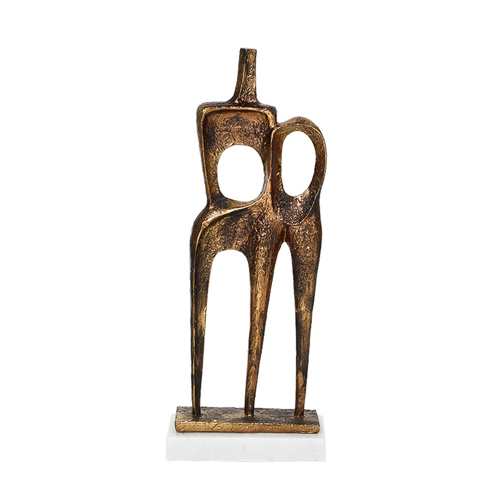 Antique Bronze Resin Abstract Figurative Sculpture with Marble Base FC-SZ26014A
