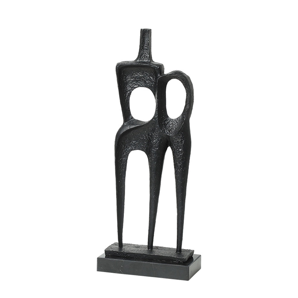 Black Resin Abstract Figurative Sculpture with Marble Base FC-SZ26014B