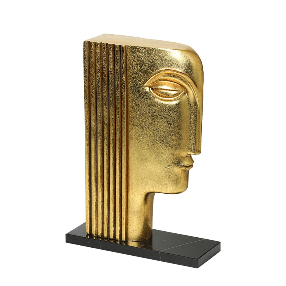 Gold Resin Abstract Figurative Sculpture with Marble Base FC-SZ26015