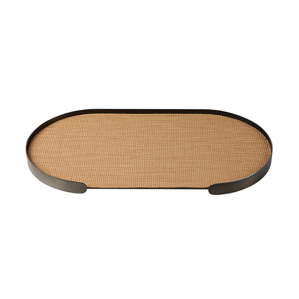 Tan Stainless Steel & Leather Tray - Large FC-W25002A