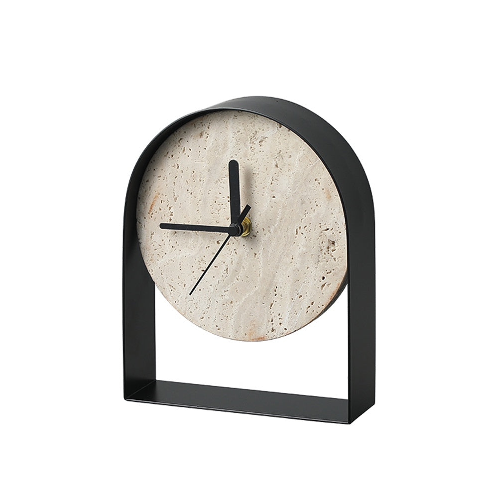 Iron & Travertine Desk Clock FC-W25004