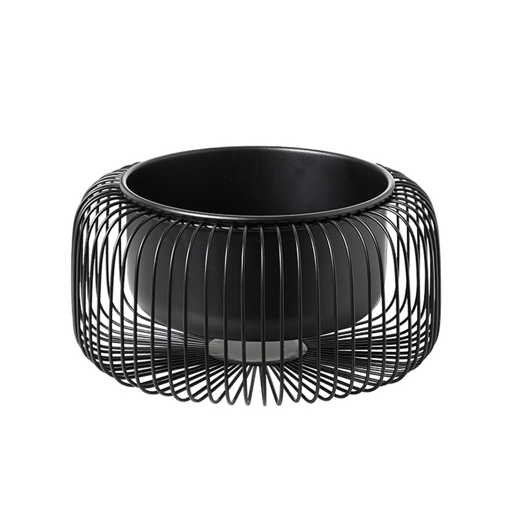 Black Metal Decorative Bowl with Linear Detail - Large FC-W26027A