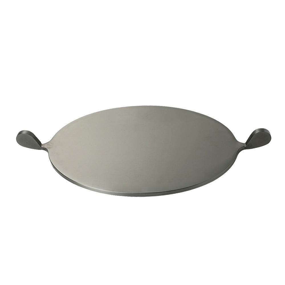 Smoke Metal Round Tray with Handle Detail - Large FC-W26033A