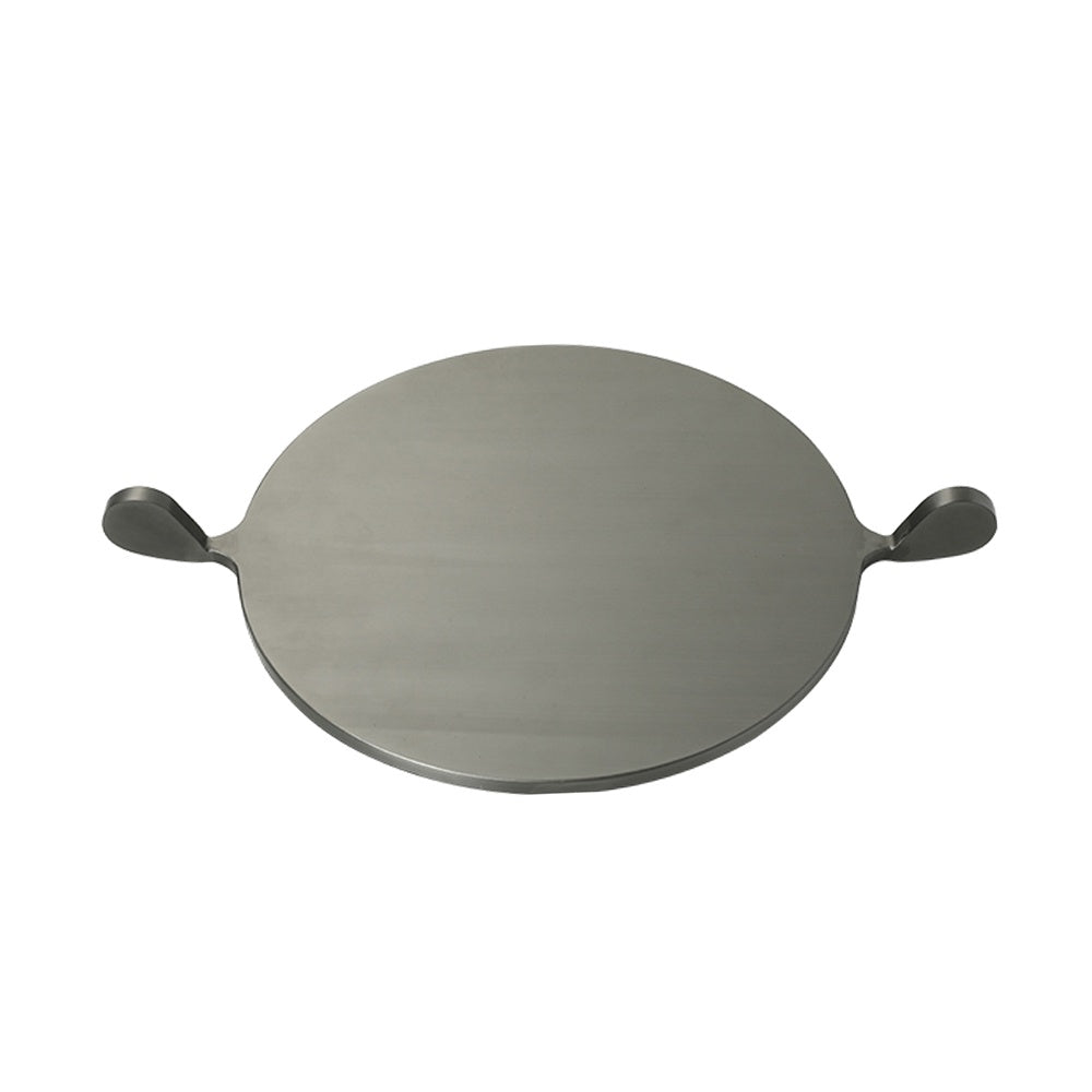 Smoke Metal Round Tray with Handle Detail - Medium FC-W26033B