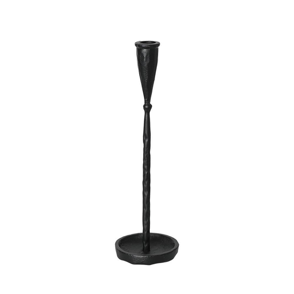 Black Metal Textured Candleholder - Medium FC-W26036B