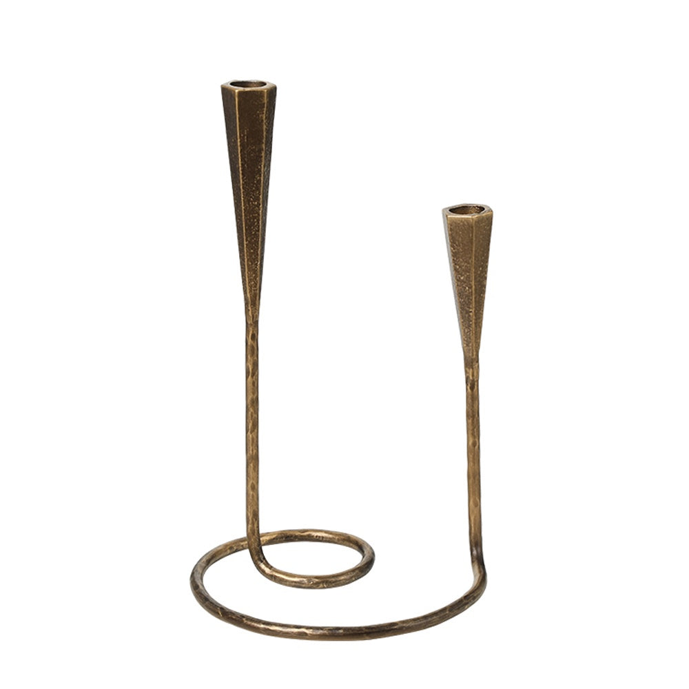 Hammered Antique Gold Metal Candleholder - B FC-W26044A