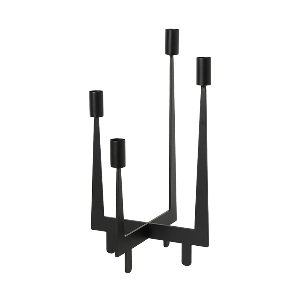 Black Metal Four-Headed Candleholder FC-W26054B