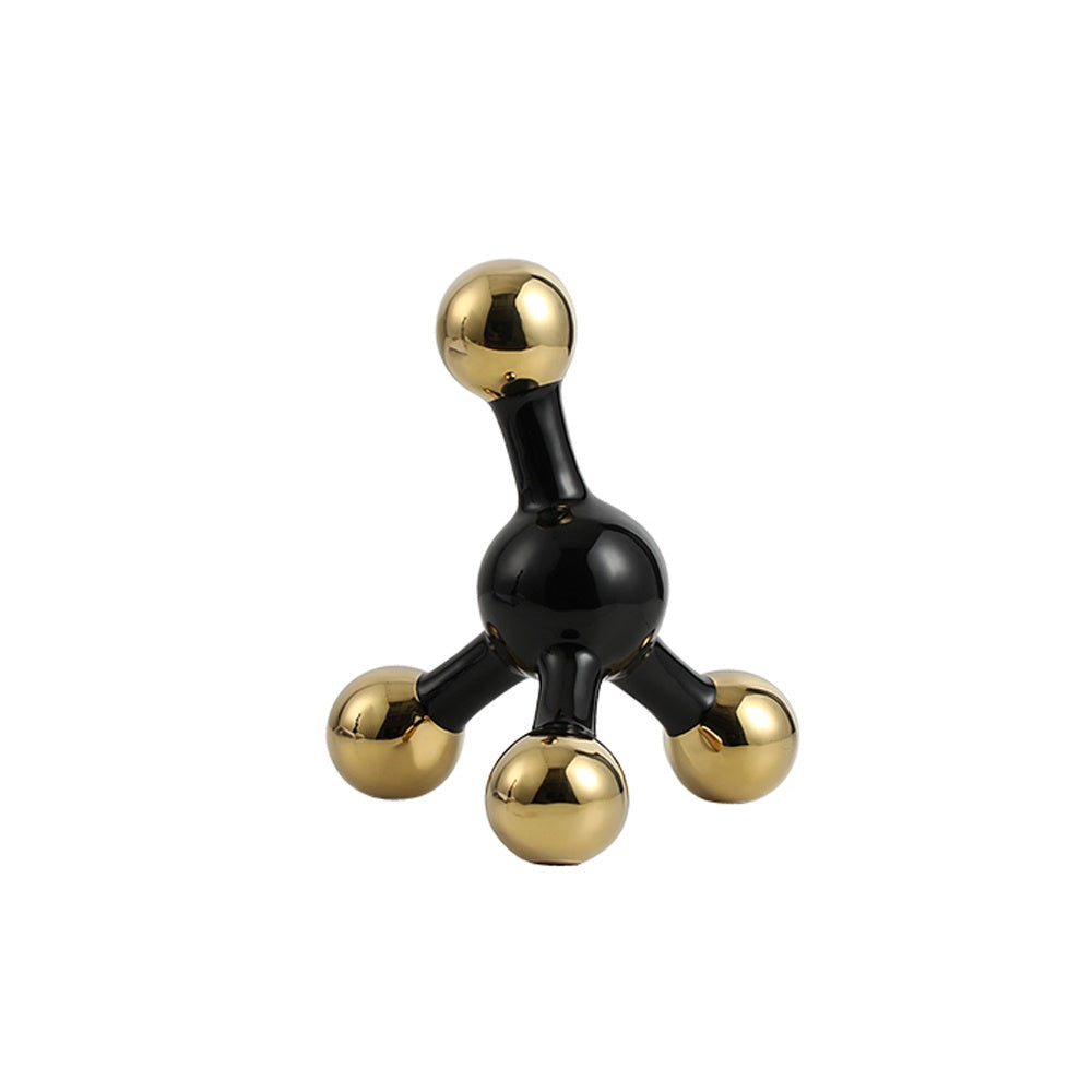 Black & Gold Ceramic Molecule Décor - Small FD-D24019B