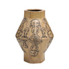 Beige Ceramic Vase with Drawing Detail - Large FD-D24065A