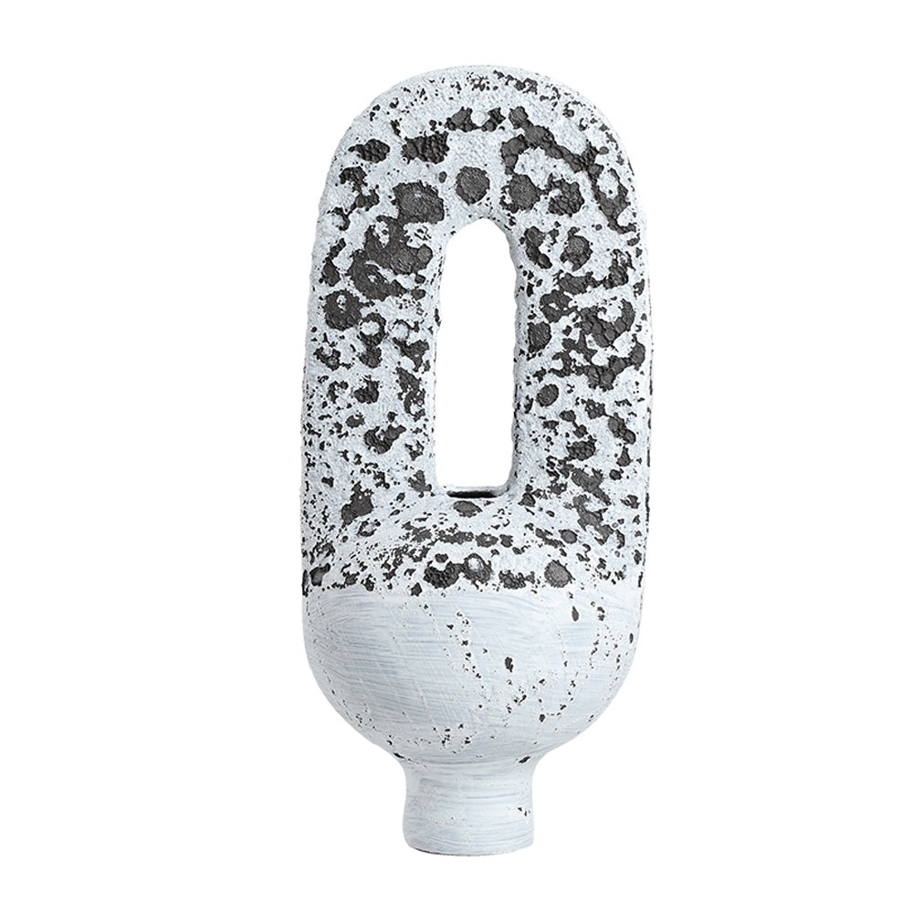 White & Black Splatter Ceramic Bud Vase - Tall FD-D24069A