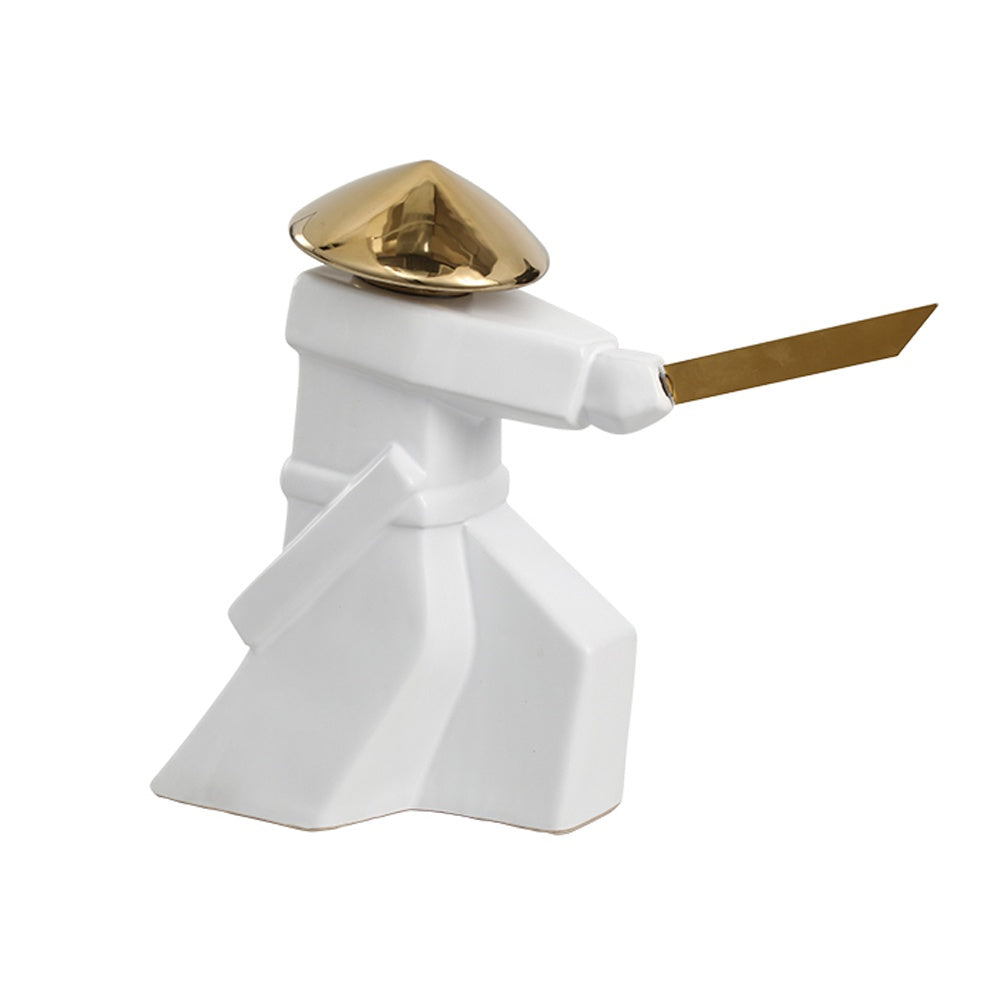 White & Gold Ceramic Samurai FD-D24085B