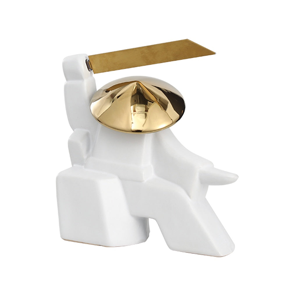 White & Gold Ceramic Samurai FD-D24085C