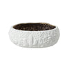 White Ceramic Decorative Bowl with Cactus Detail & Bronze Interior - Small FD-D24092B