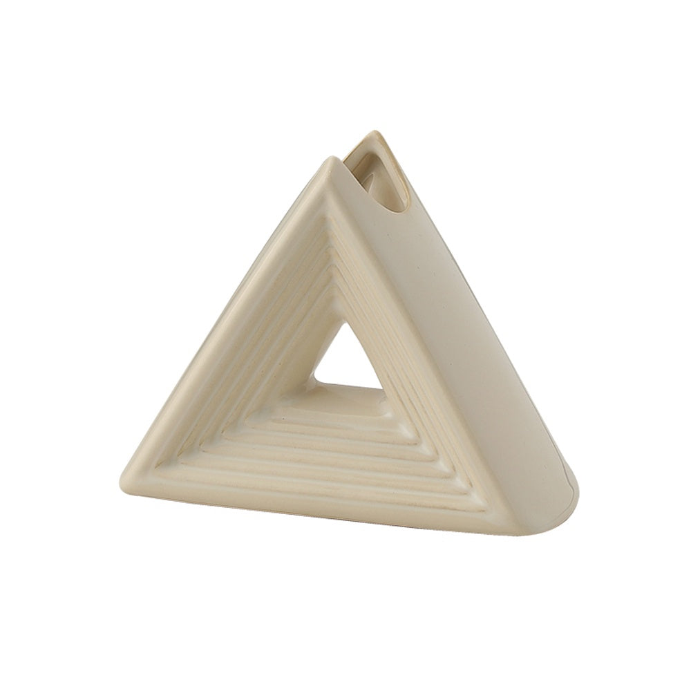 Beige Ceramic Triangle Vase - Large FD-D24095A
