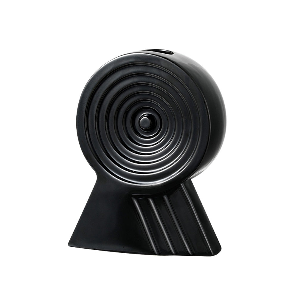 Black Ceramic Geometric Vase FD-D24106