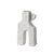 White Ceramic Textured Vase with Ear Detail - Small FD-D24107B