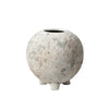 White Distressed Ceramic Vase with Foot Detail - B FD-D24116B