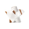 White Ceramic Abstract Vase with Brown Detail - B FD-D24117B