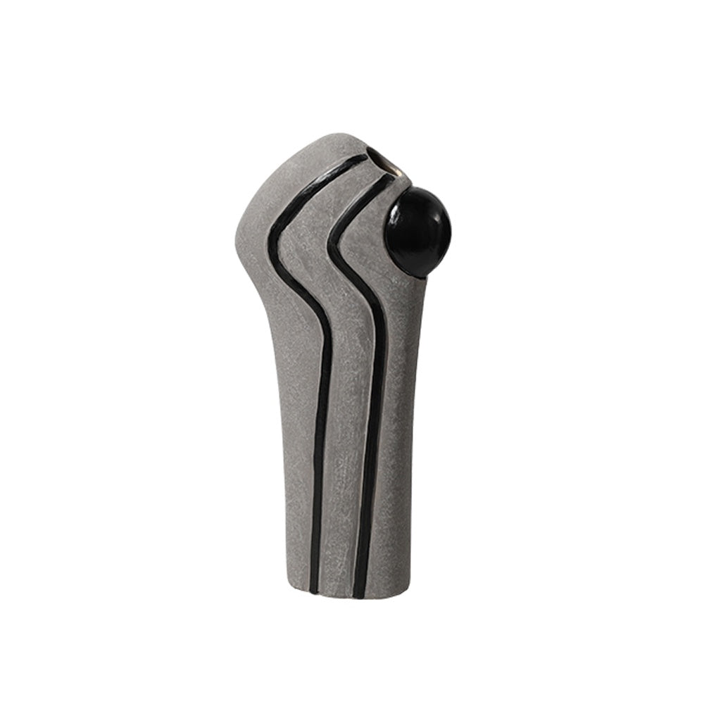 Grey & Black Ceramic Vase - Small FD-D24125B