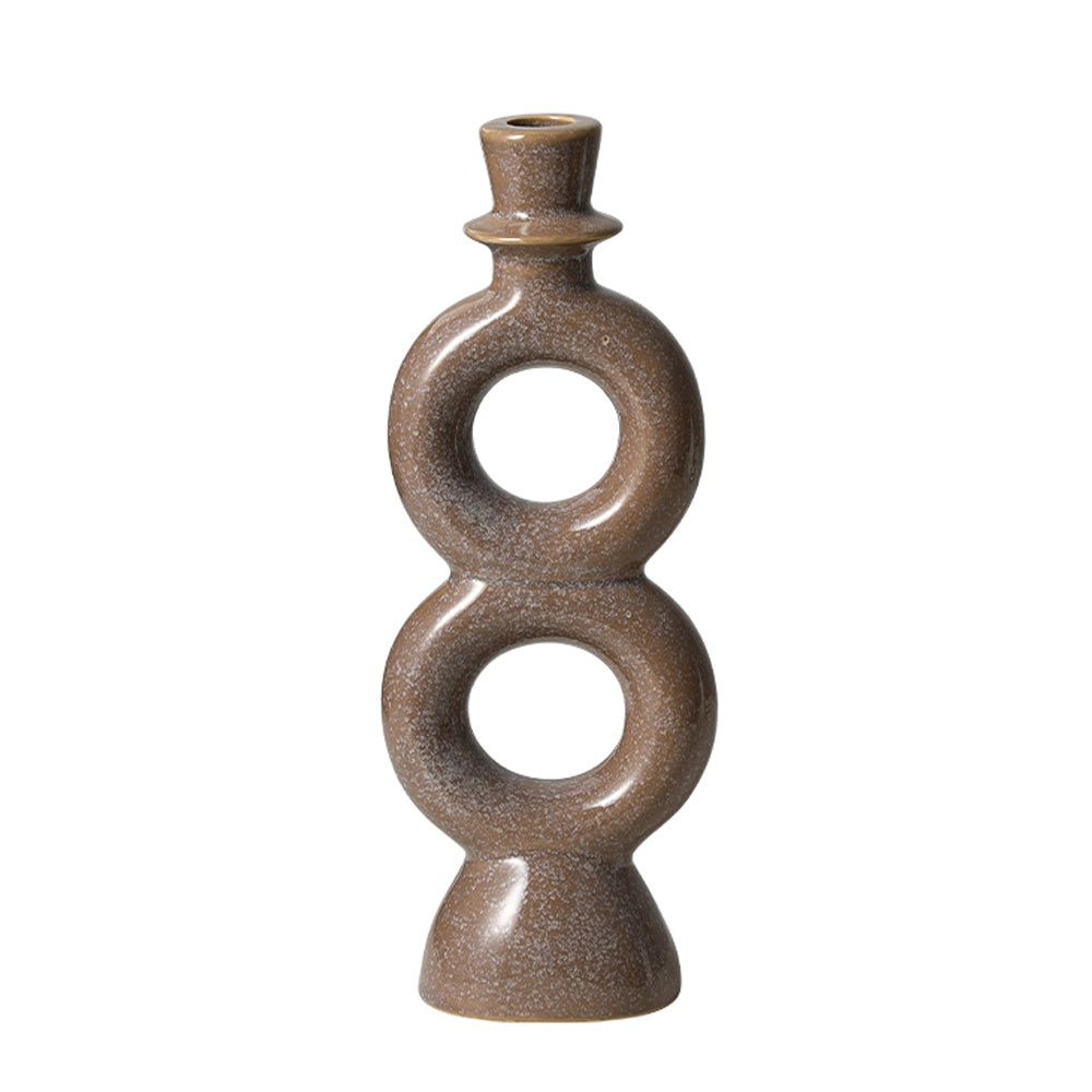Glazed Brown Ceramic Candleholder FD-D25008A