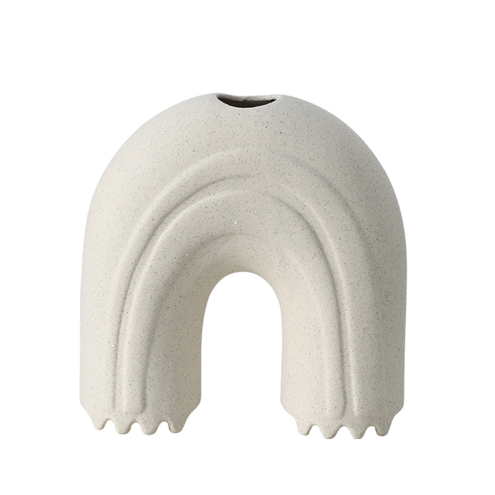 White Ceramic Curved Bud Vase FD-D25011