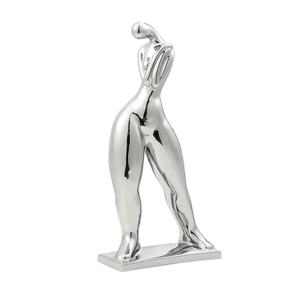 Chrome Effect Ceramic Figurative Sculpture FD-D25038