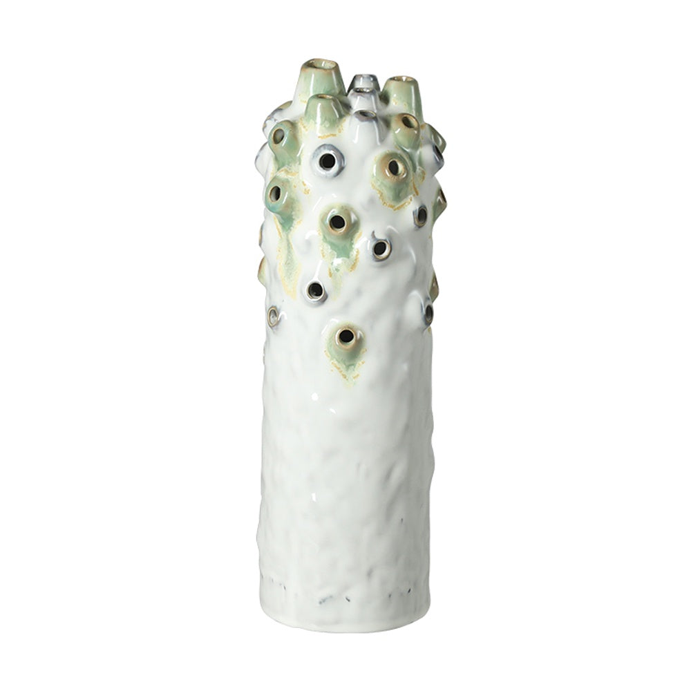 White & Green Ceramic Coral Vase - Tall FD-D25045A