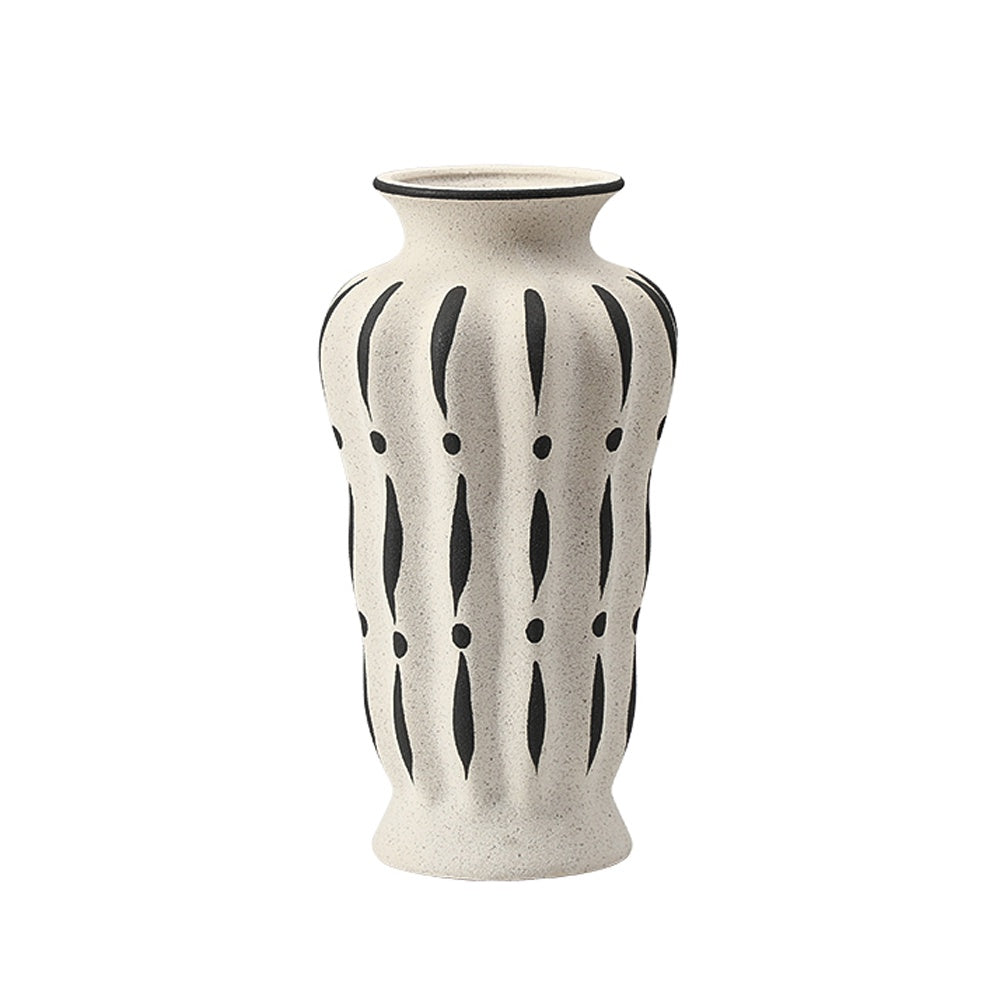 White & Black Ceramic Vase - Small FD-D25051B
