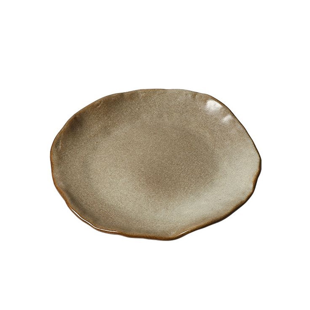 Light Brown Ceramic Decorative Plate FD-D25113B