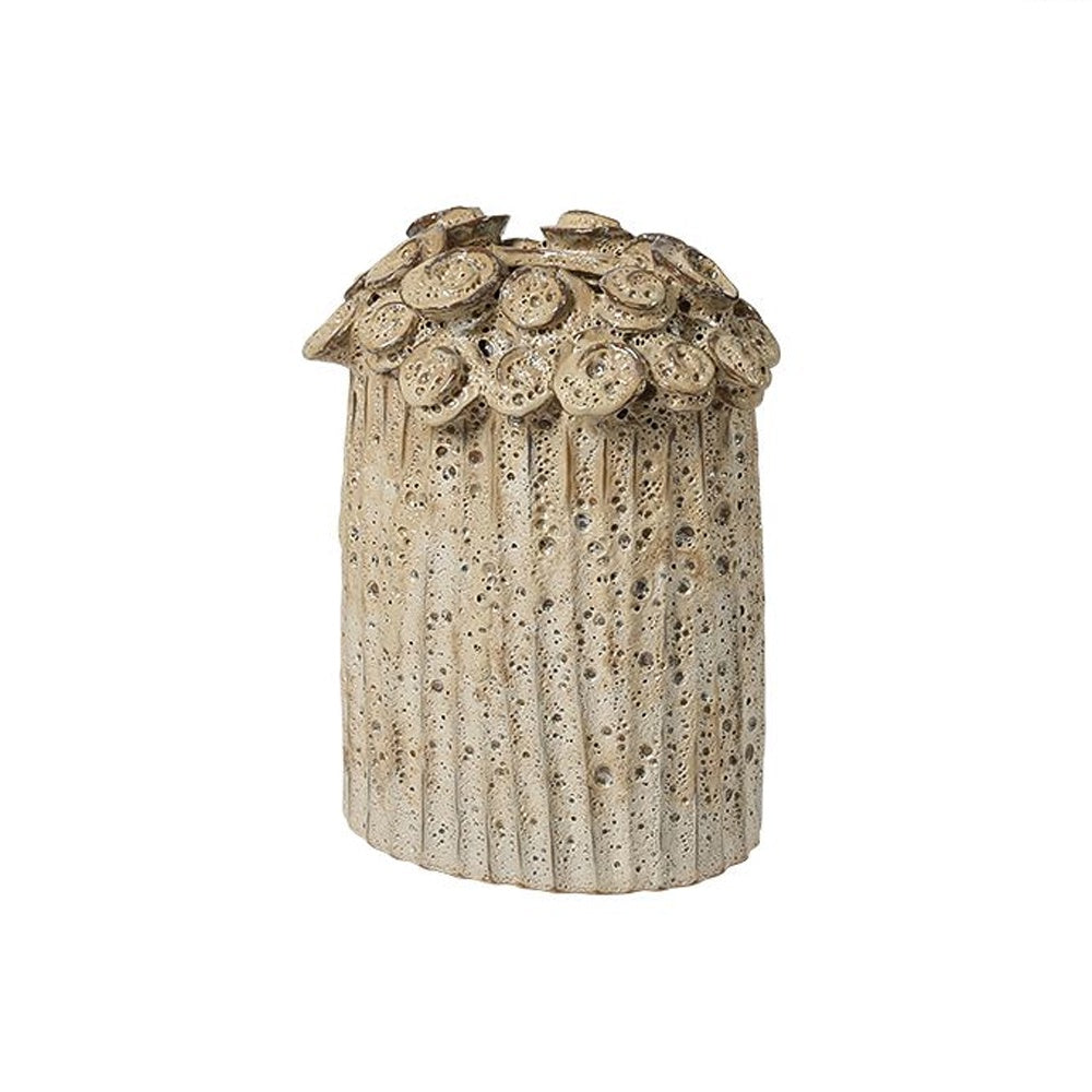 Beige Textured Ceramic Vase - Medium FD-D25174B