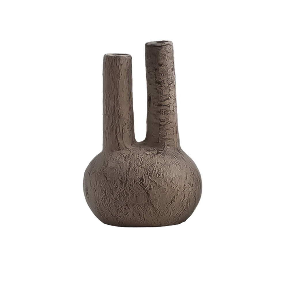 Dark Taupe Textured Ceramic Bud Vase - Large FF-D24029A