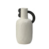 Black & White Ceramic Vase with Handle Detail - A FF-D24119A