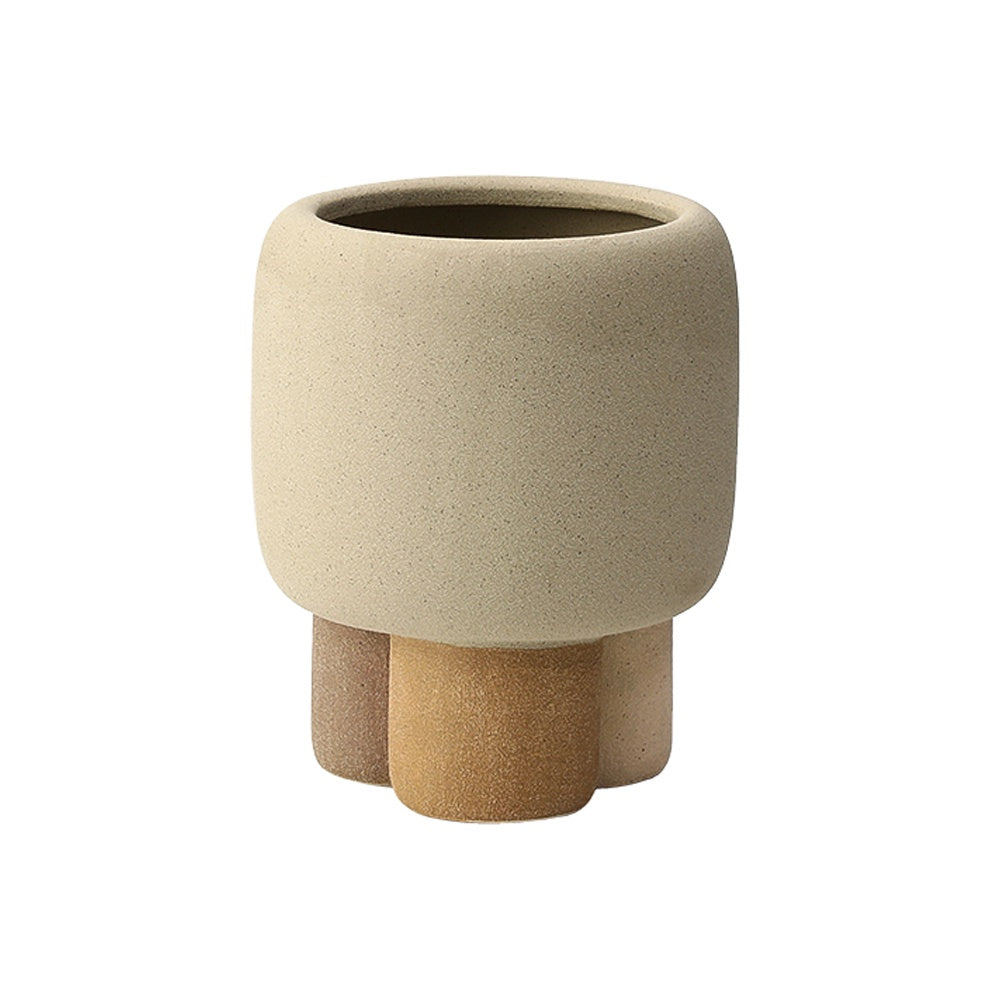 Beige Ceramic Vase with Feet Detail FF-D24126B