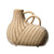 Beige Striped Ceramic Organic Vase with St ripe & Handle Detail FF-D24131B